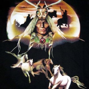 T-Shirt "Deer Shaman" XL, Native American