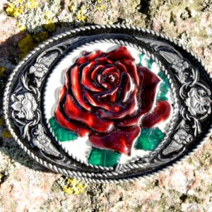 Rose Belt Buckle, Country Western
