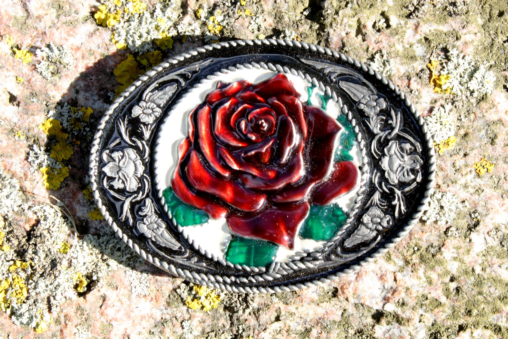 Rose Belt Buckle, Country Western