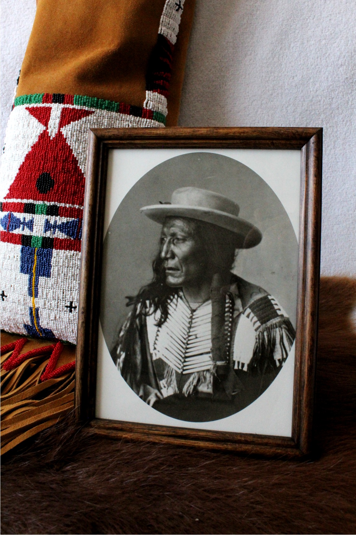High Wolf Lakota Chief, Image with Frame Included