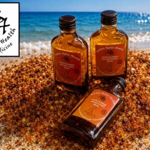 Cannabis massage oil with authentic Baltic amber.