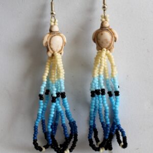 Turtle Beaded Earrings, Native American Style