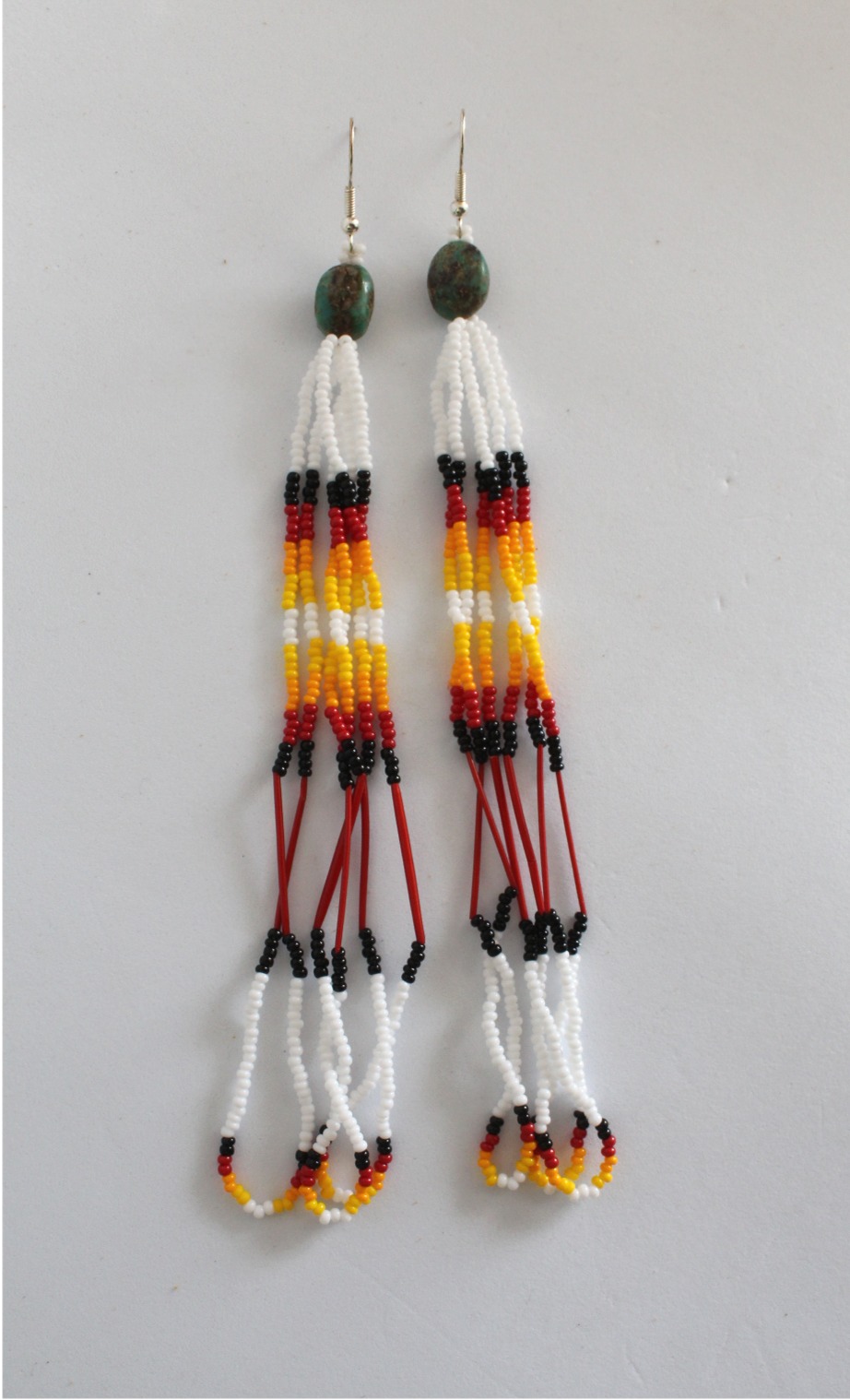 Long Beaded Earrings, Native American Style