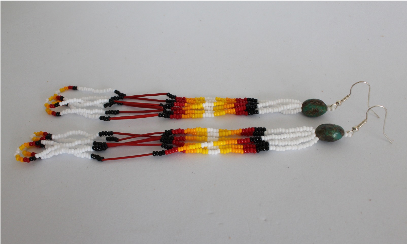 Long Beaded Earrings, Native American Style - Imagen 2