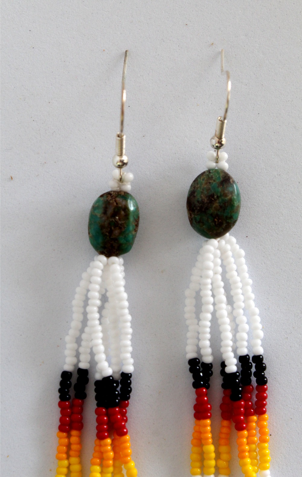 Long Beaded Earrings, Native American Style - Imagen 3