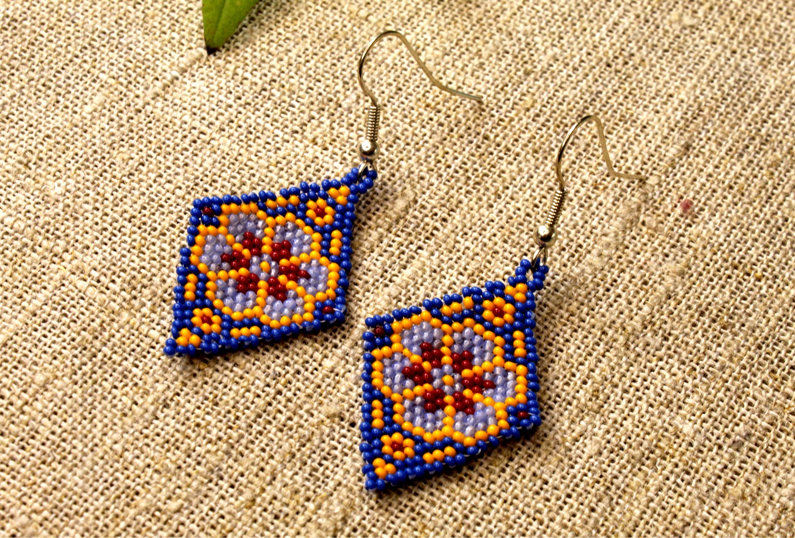 Beadwork Peyote Earrings - Imagen 3