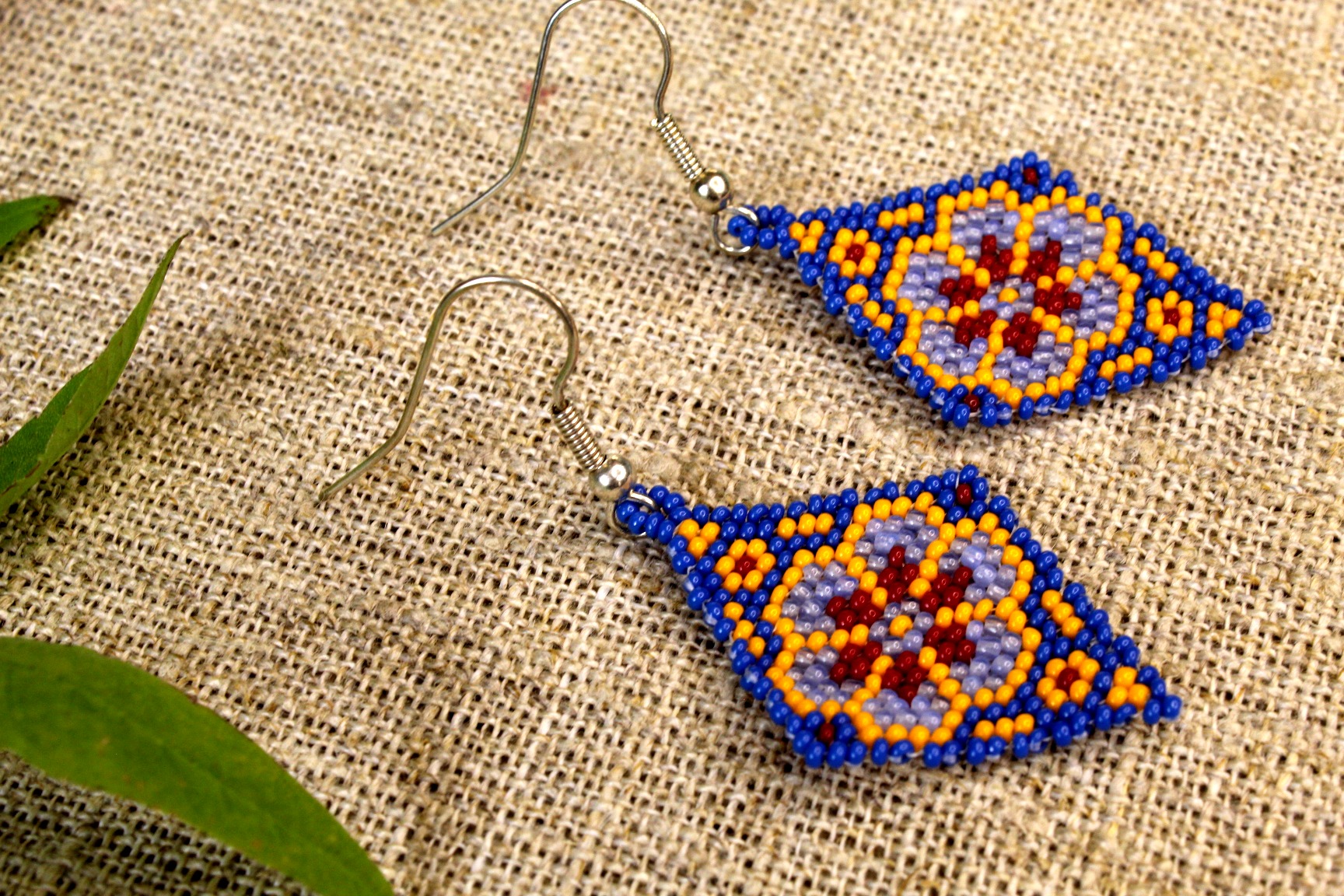 Beadwork Peyote Earrings - Imagen 2