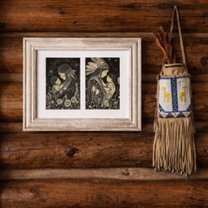 Mother & Child Spiritual Wall Art – Framed Print (31 x 26 cm)